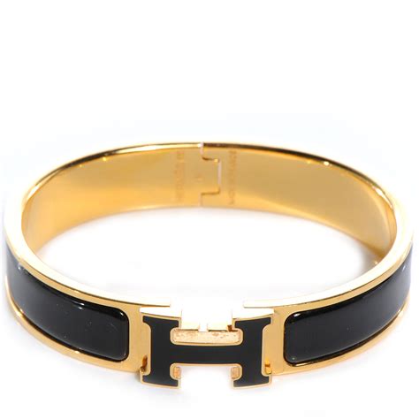 hermes enamel narrow clic clac h bracelet pm noir black|click h bracelet hermes.